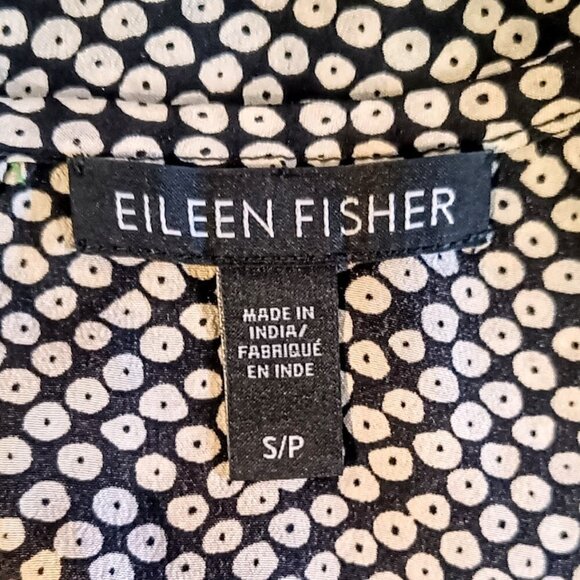 Eileen Fisher Bandhini Silk Crepe De Chine Sleeveless Dress - Picture 4 of 5